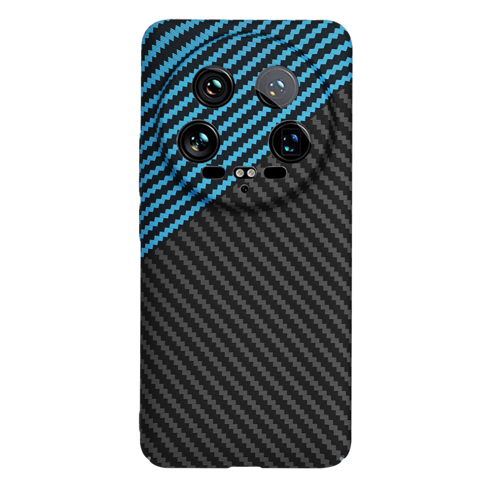 Custodia per Xiaomi 14 Ultra, Techsuit, Carbonite FiberShell, Nero Bleu
