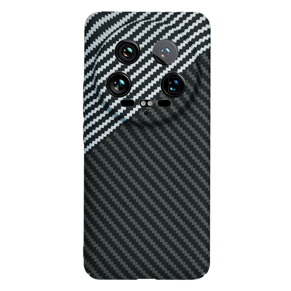 Custodia per Xiaomi 14 Ultra, Techsuit, Carbonite FiberShell, Nero Grigio