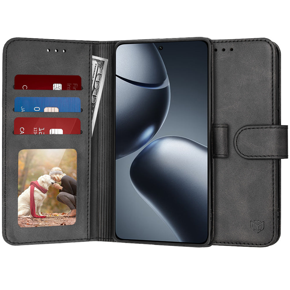 Custodia per Xiaomi 14T Pro, Techsuit, Diary Book, Nera