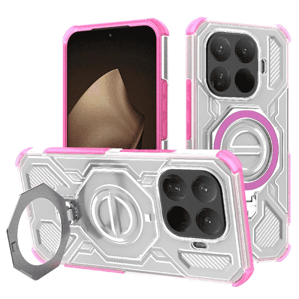 Custodia per Xiaomi 15T Pro, Techsuit, Carbon Shield Pro, Rosa.
