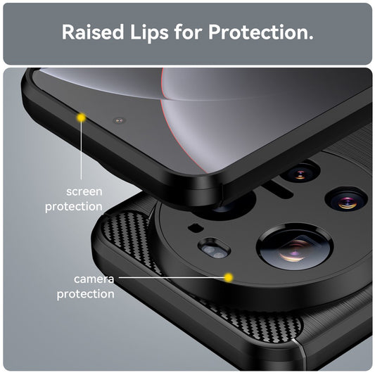 Custodia per Xiaomi 17 Ultra, Techsuit, Carbonio, Nera