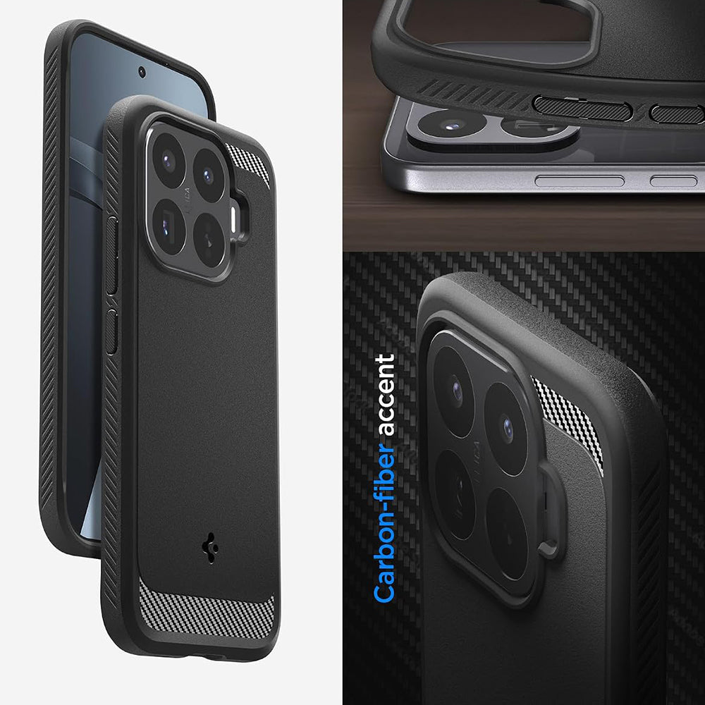 Custodia per Xiaomi 17T Pro, Spigen, Rugged Armor, Nera ACS11869