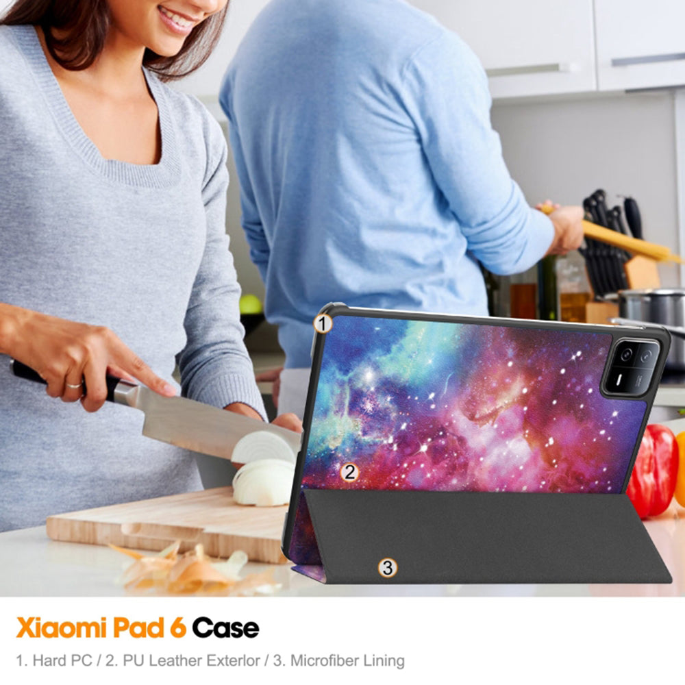 Custodia per Xiaomi Pad 6 / 6 Pro, Techsuit, FoldPro Galaxy, Multicolore