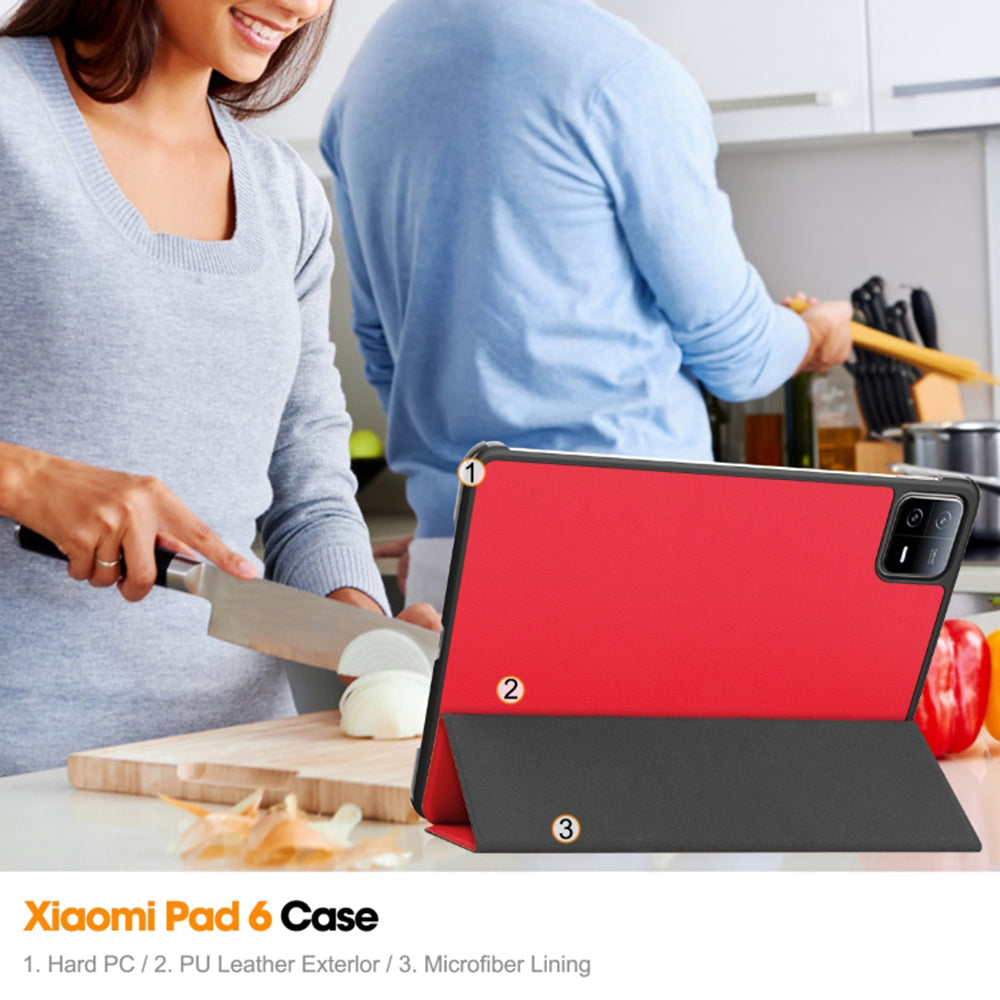 Custodia per Xiaomi Pad 6 / 6 Pro, Techsuit, FoldPro, Rossa