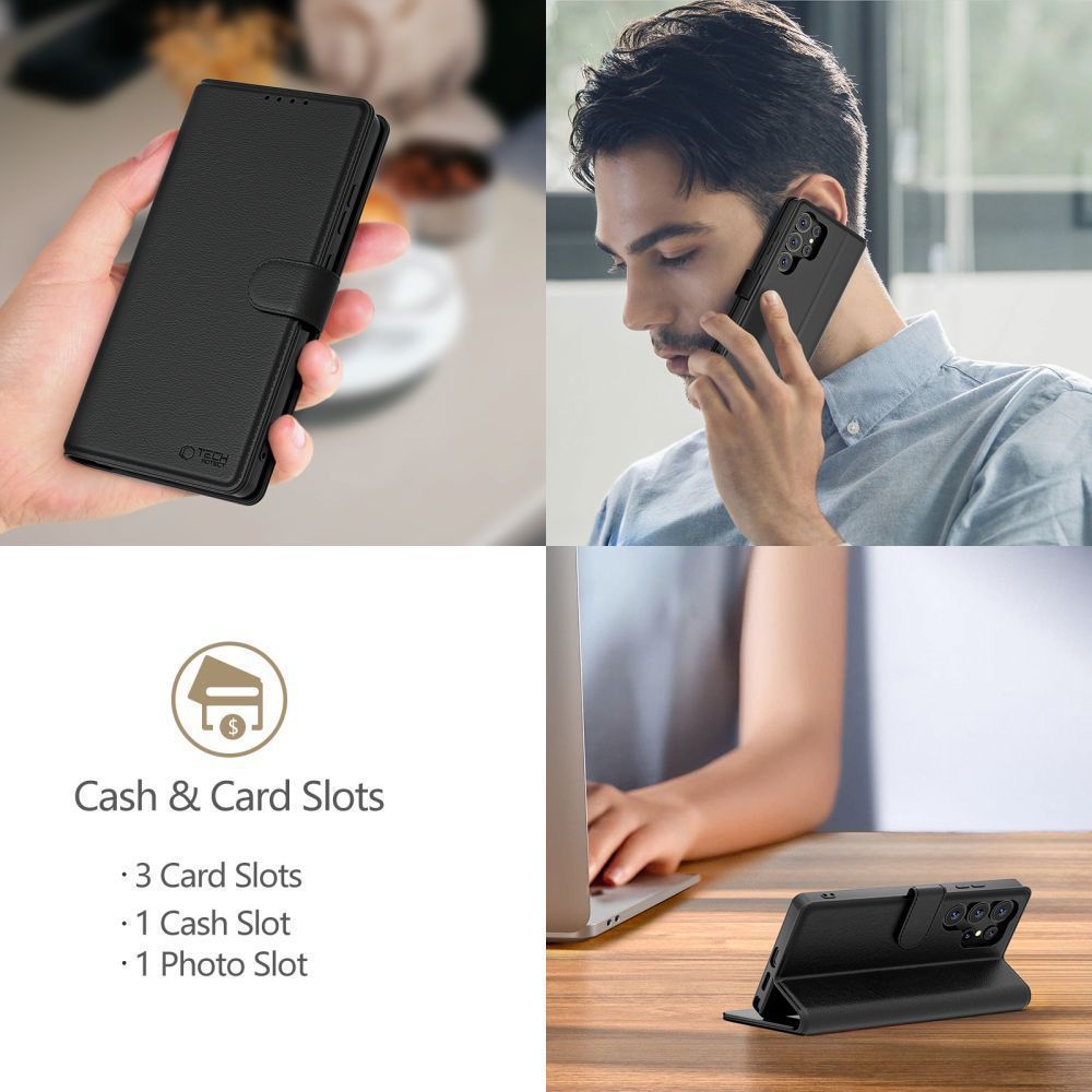 Custodia per Xiaomi Poco F8 Pro, Tech-Protect, Wallet, Nera
