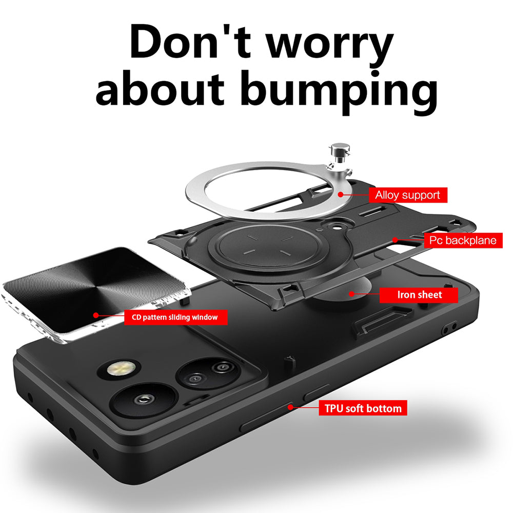 Custodia per Xiaomi Poco C65 / Redmi 13C, Techsuit, CamGuard Pro, Nera