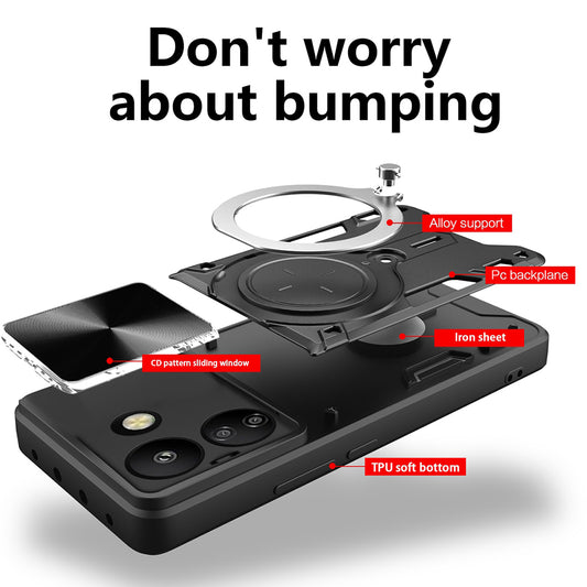 Custodia per Xiaomi Poco C65 / Redmi 13C, Techsuit, CamGuard Pro, Nera
