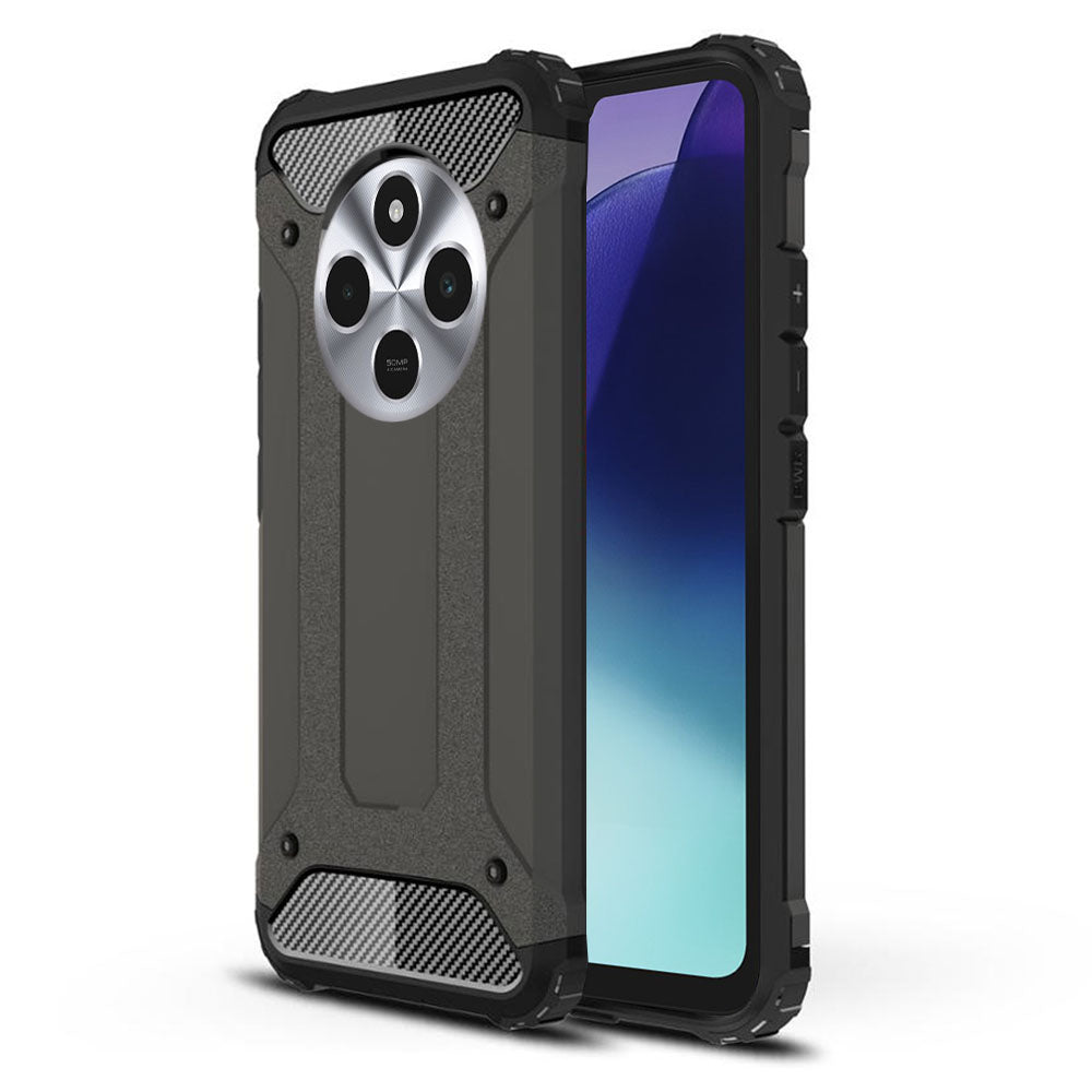 Custodia per Xiaomi Poco C75 / Redmi 14C, Techsuit, Hybrid Armor, Nera