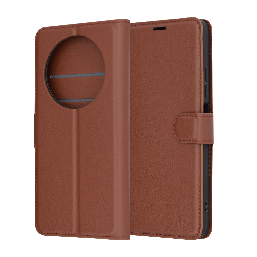 Custodia per Xiaomi Poco C75 / Redmi 14C, Techsuit, Leather Folio, Marrone