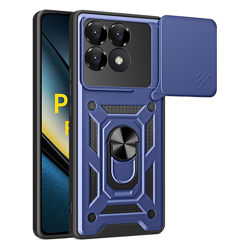 Custodia per Xiaomi Poco F6 Pro, Techsuit, CamShield, Blu