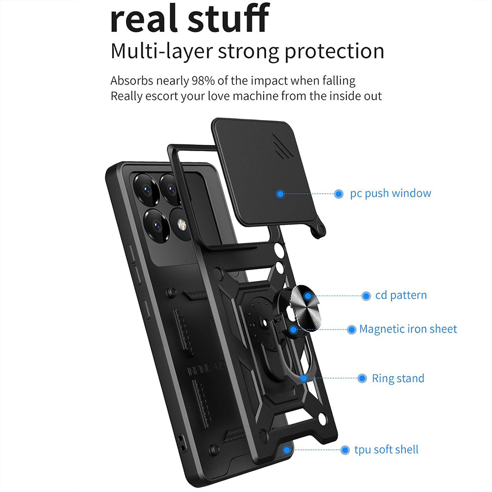 Custodia per Xiaomi Poco F6 Pro, Techsuit, CamShield, Rosa
