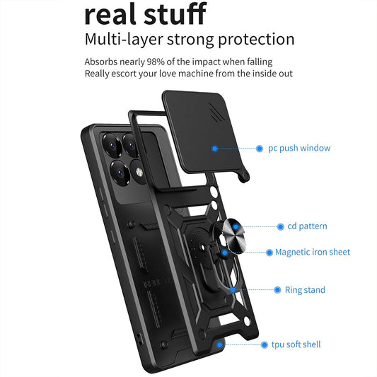 Custodia per Xiaomi Poco F6 Pro, Techsuit, CamShield, Rosa