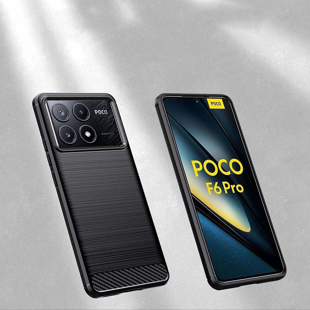 Custodia per Xiaomi Poco F6 Pro, Techsuit, Carbonio, Nera