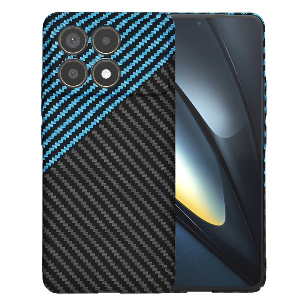 Custodia per Xiaomi Poco F6 Pro, Techsuit, Carbonite FiberShell, Nero Bleu