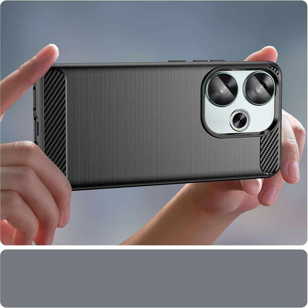 Custodia per Xiaomi Poco F6, Techsuit, Carbonio, Nera
