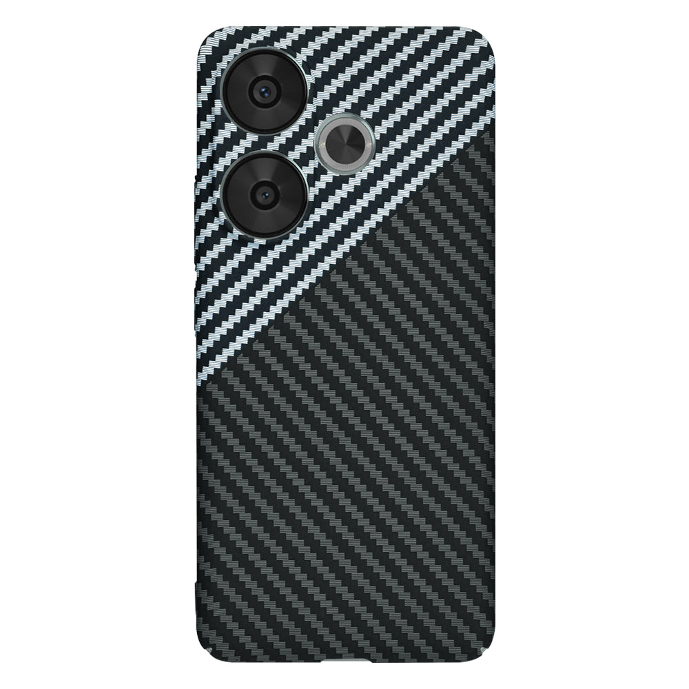 Custodia per Xiaomi Poco F6, Techsuit, Carbonite FiberShell, Nero Grigio