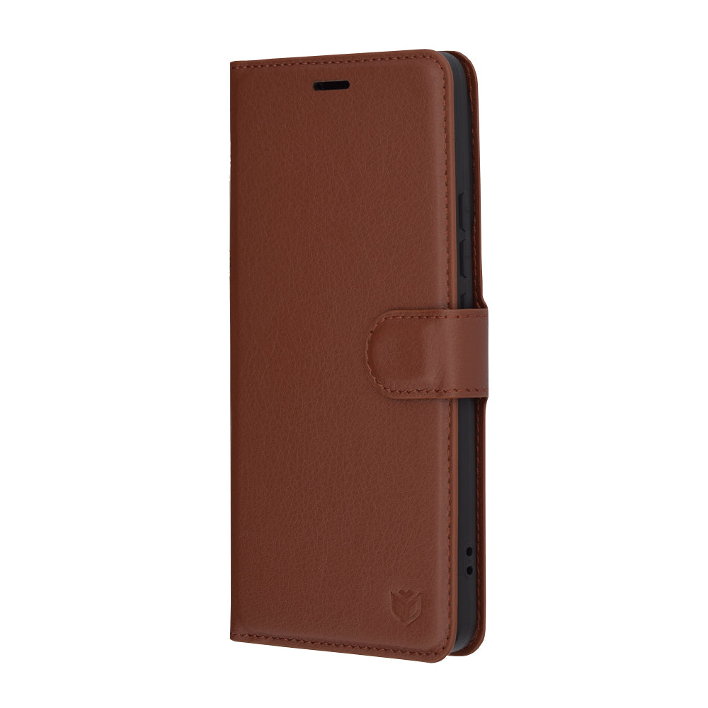 Custodia per Xiaomi Poco F6, Techsuit, Leather Folio, Marrone