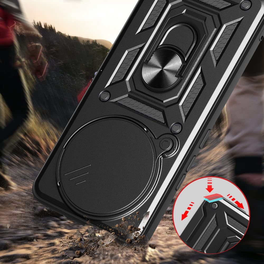 Custodia per Xiaomi Poco F7 Pro, Techsuit, CamShield, Nera