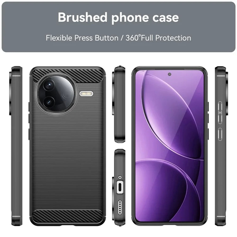 Custodia per Xiaomi Poco F7 Pro, Techsuit, Carbonio, Nera