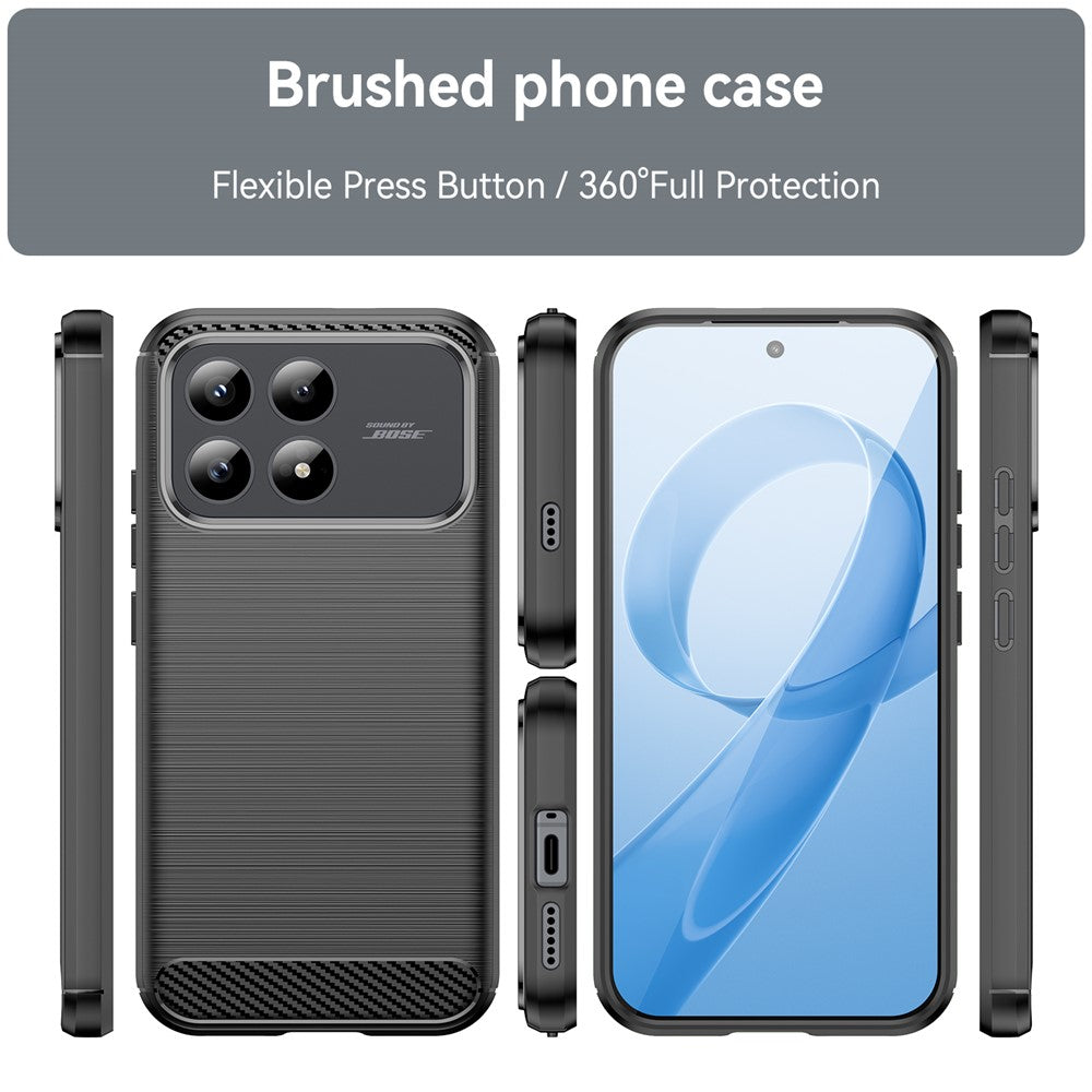Custodia per Xiaomi Poco F8 Pro, Techsuit, Carbonio, Nera