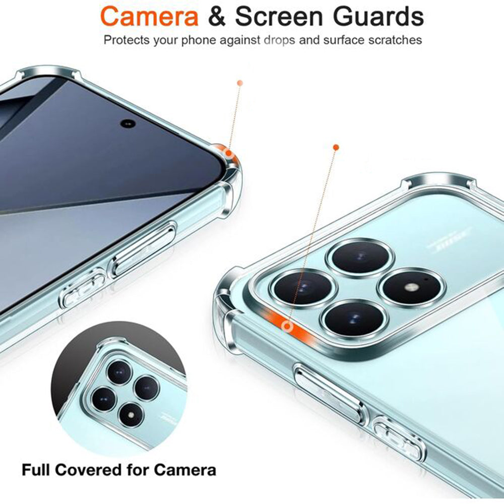 Custodia per Xiaomi Poco F8 Pro, Techsuit, Shockproof Clear, Trasparente