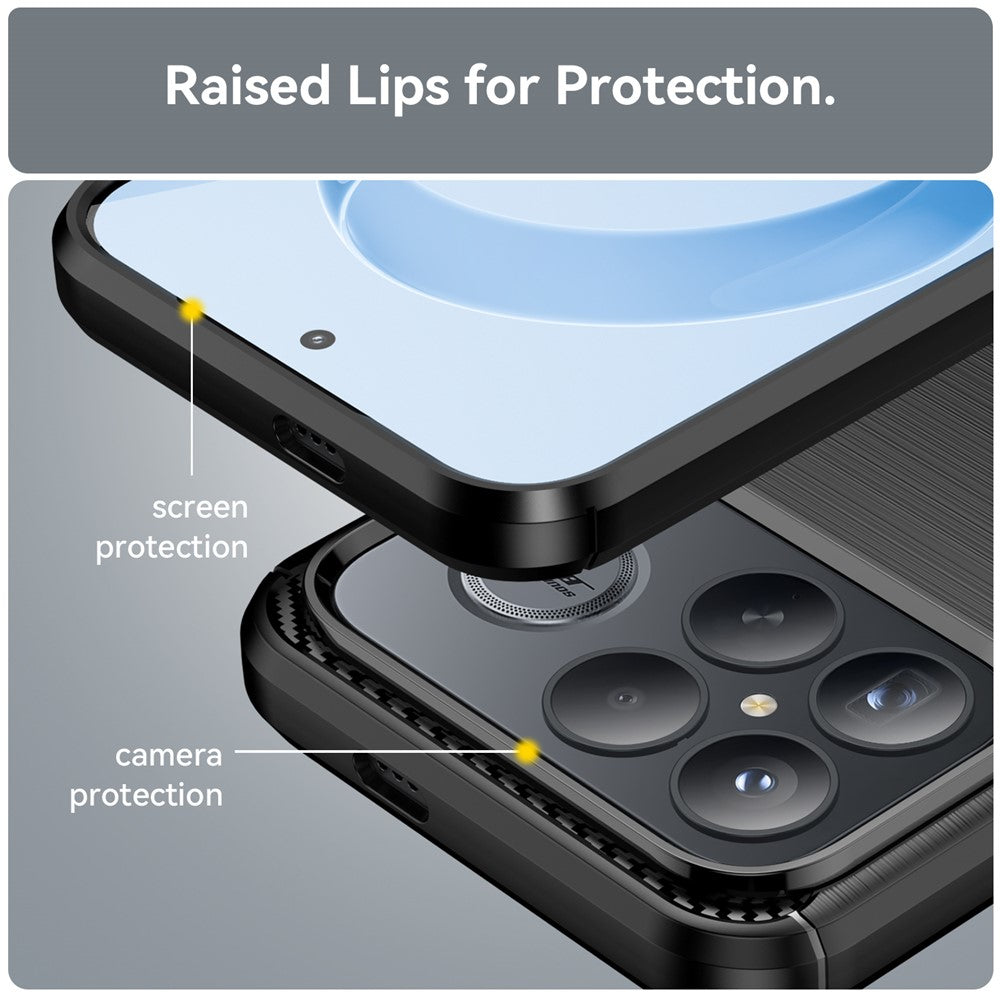 Custodia per Xiaomi Poco F8 Ultra, Techsuit, Carbonio, Nera