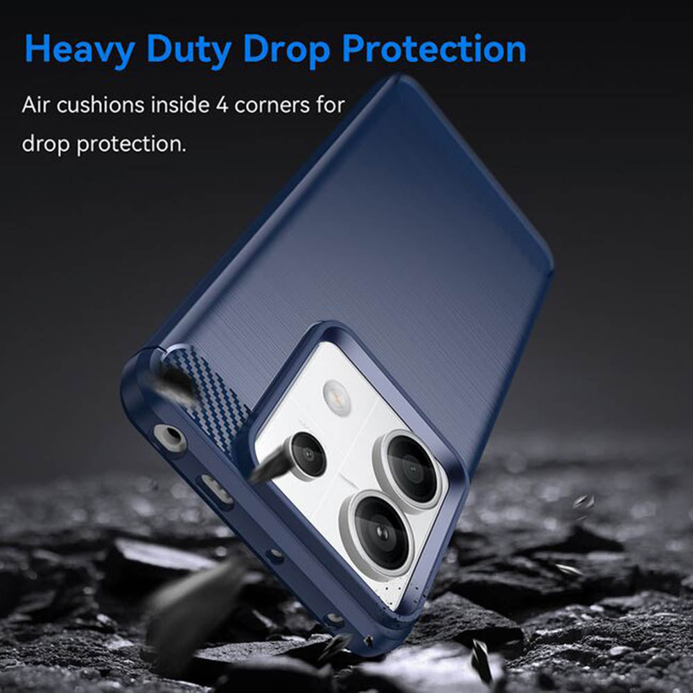 Custodia per Xiaomi Poco M7 Pro 5G, Techsuit, Carbonio, Nera