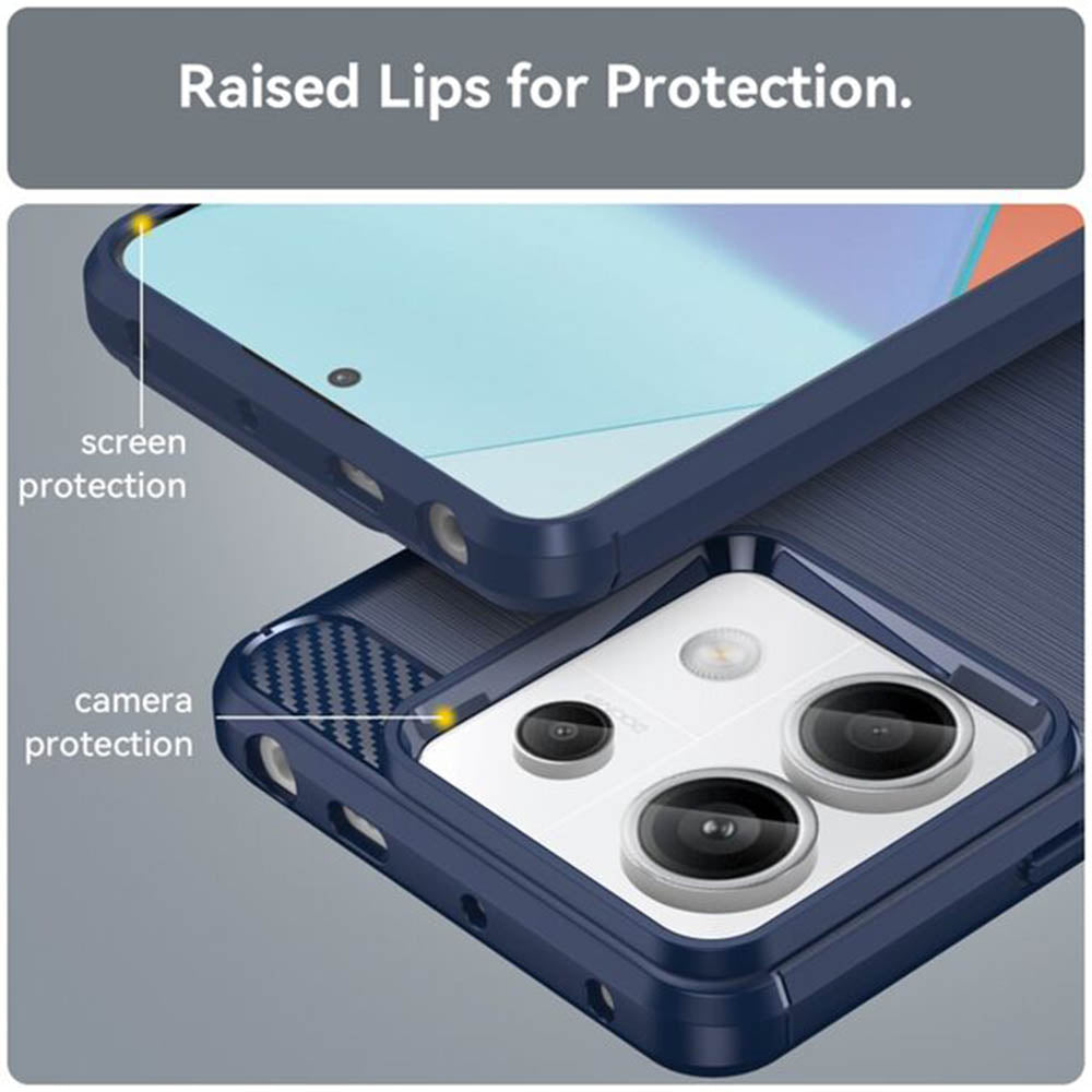 Custodia per Xiaomi Poco M7 Pro 5G, Techsuit, Carbonio, Nera