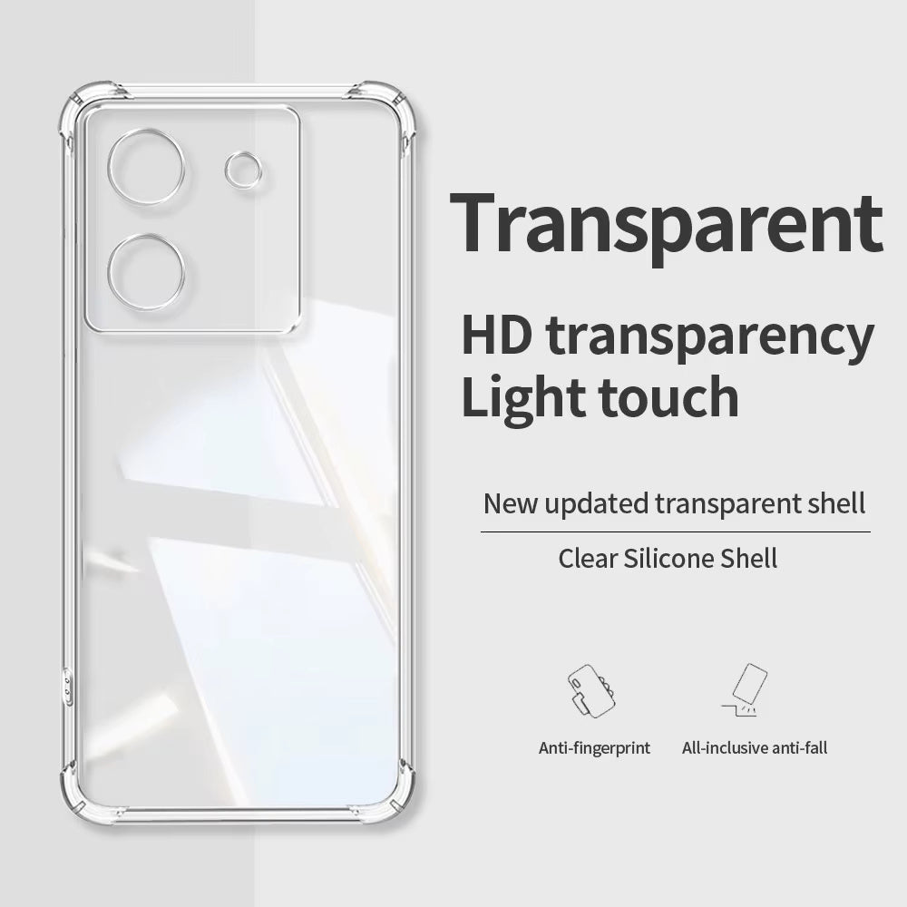 Custodia per Xiaomi Poco M7 Pro 5G, Techsuit, Shockproof Clear, Trasparente