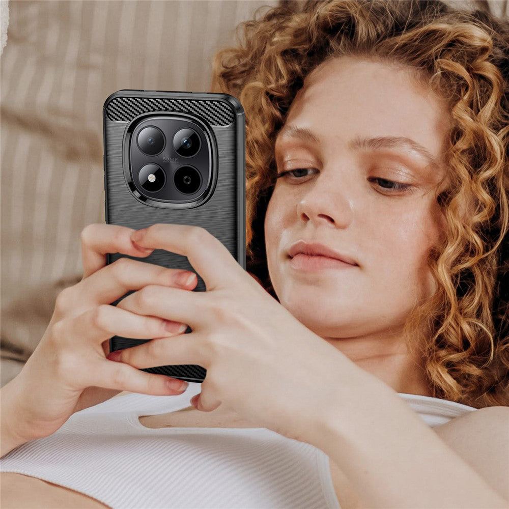 Custodia per Xiaomi Poco M8 Pro / Redmi Note 15 Pro+ 5G, Techsuit, Carbonio, Nera