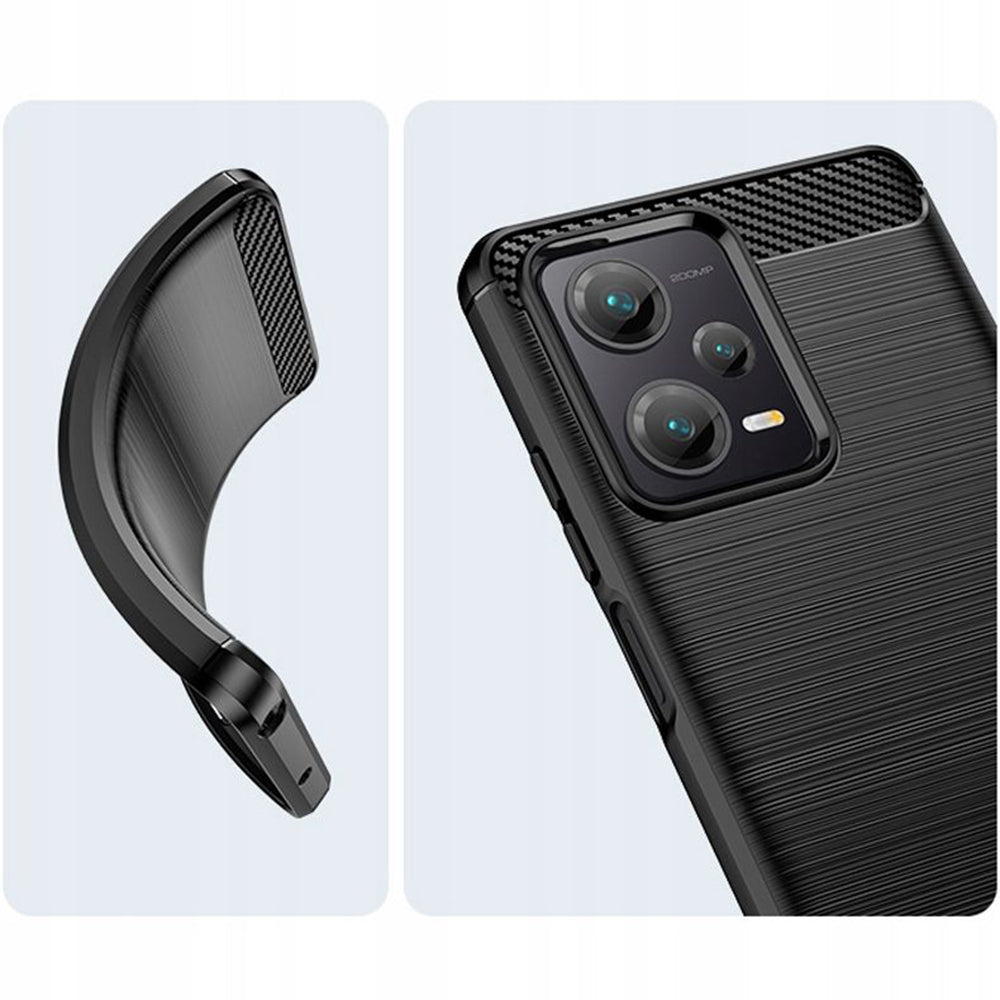 Custodia per Xiaomi Poco X5 / Note 12 5G, Techsuit, Carbonio, Nera