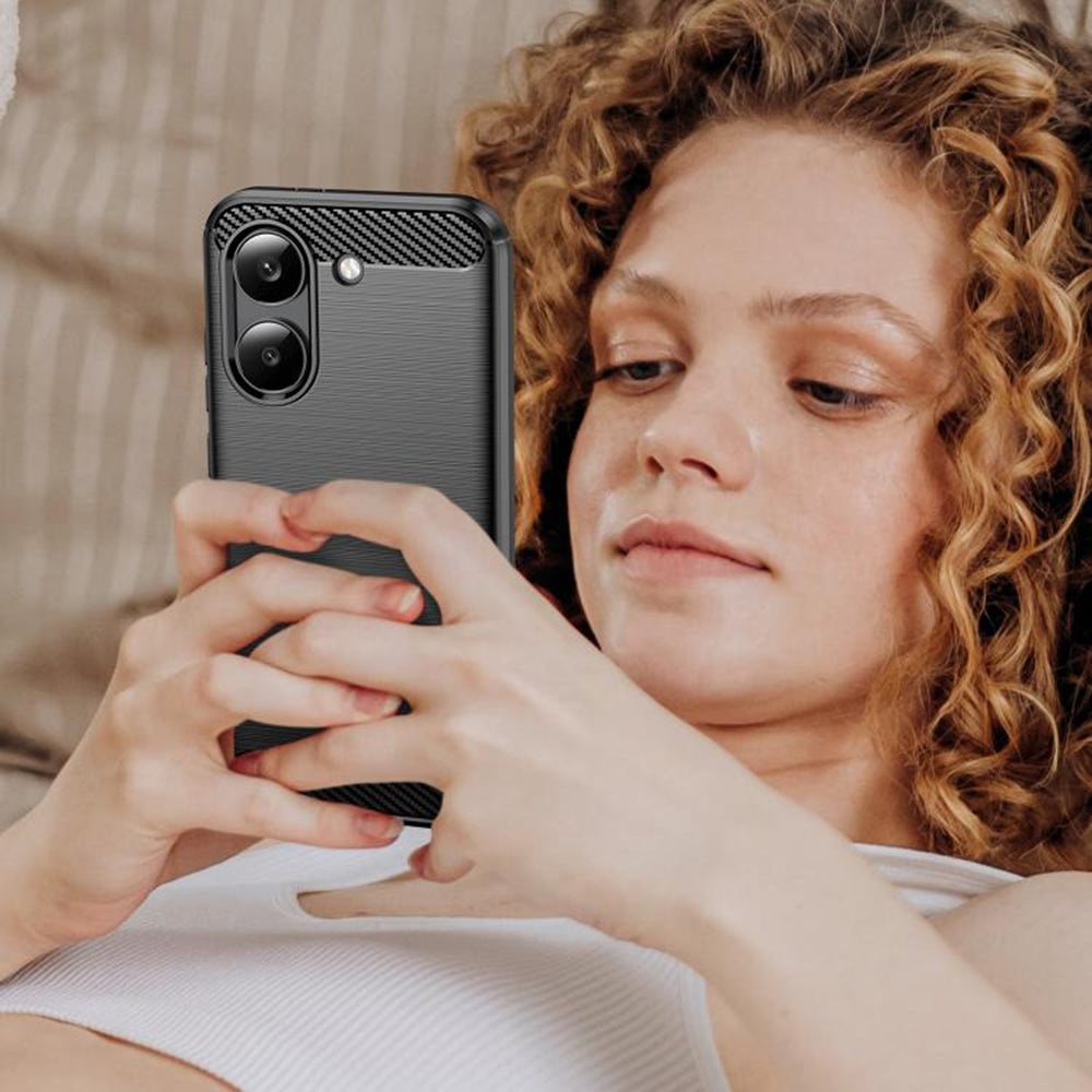 Custodia per Xiaomi Poco X8 Pro, Techsuit, Carbonio, Nera