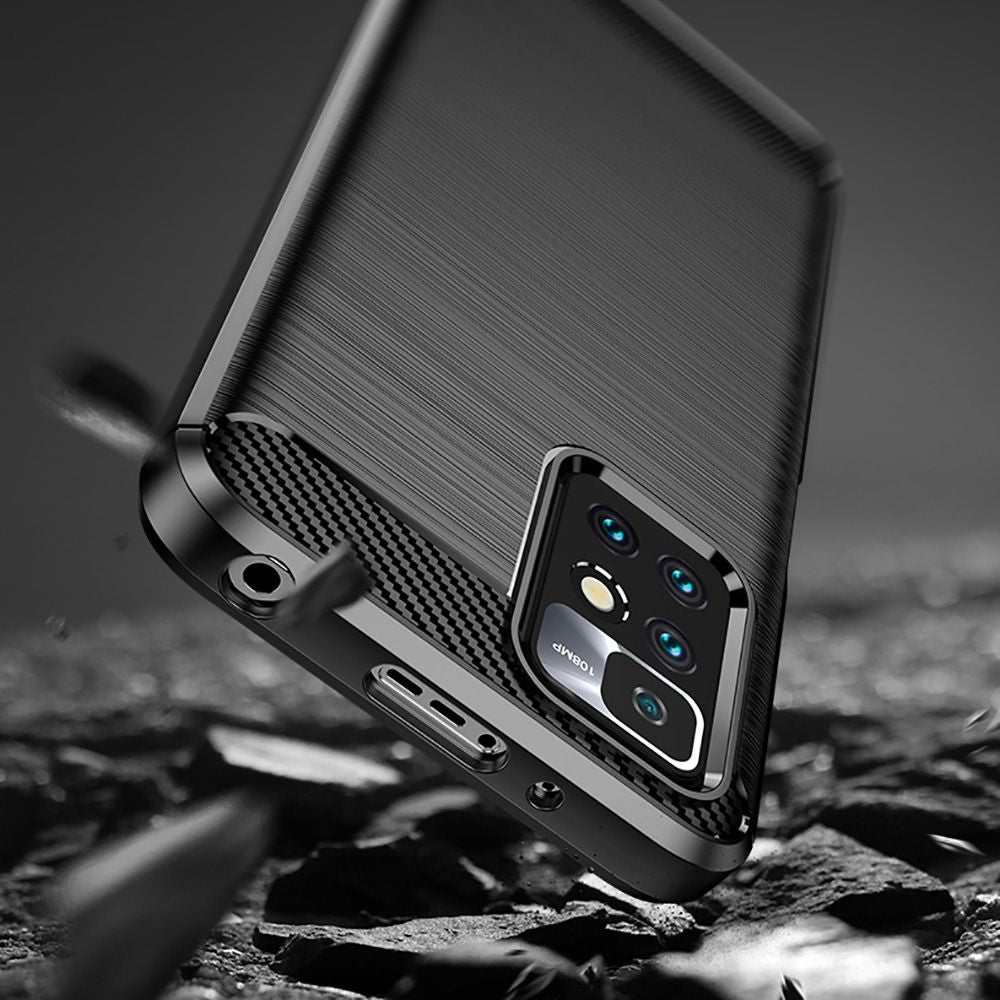Custodia per Xiaomi Redmi 10 2022 / 10 (2021), Techsuit, Carbonio, Nera