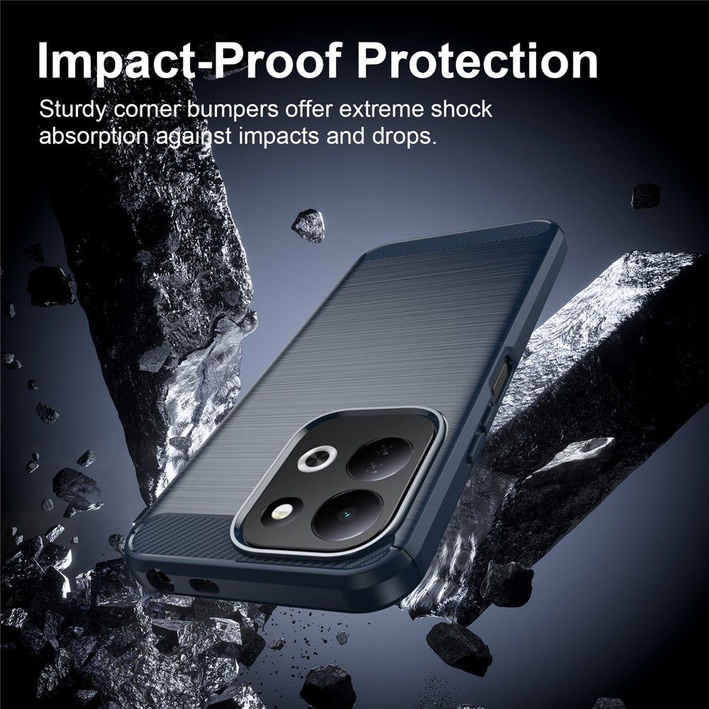Custodia per Xiaomi Redmi 17 5G / 17 4G, Techsuit, Carbonio, Blu