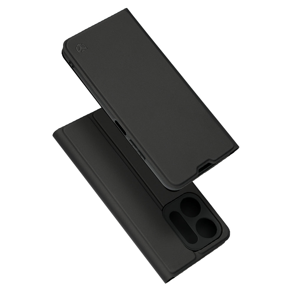 Custodia per Xiaomi Redmi 17C 5G, Techsuit, Magskin Book, Nera