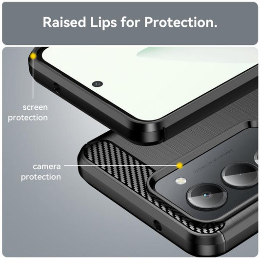 Custodia per Xiaomi Redmi 15 5G / 15 4G, Techsuit, Carbonio, Nera