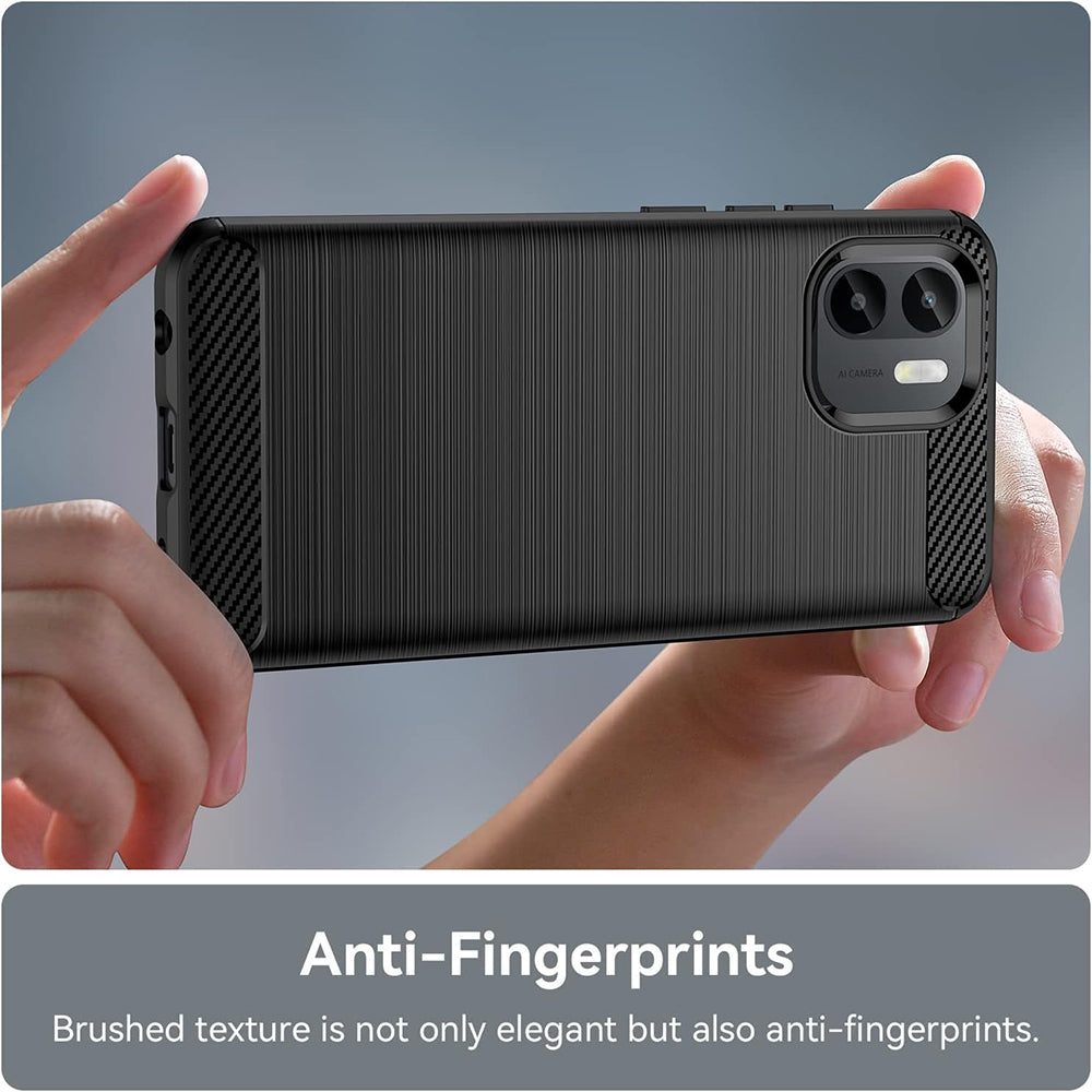 Custodia per Xiaomi Redmi A2 / A1, Techsuit, Carbonio, Nera