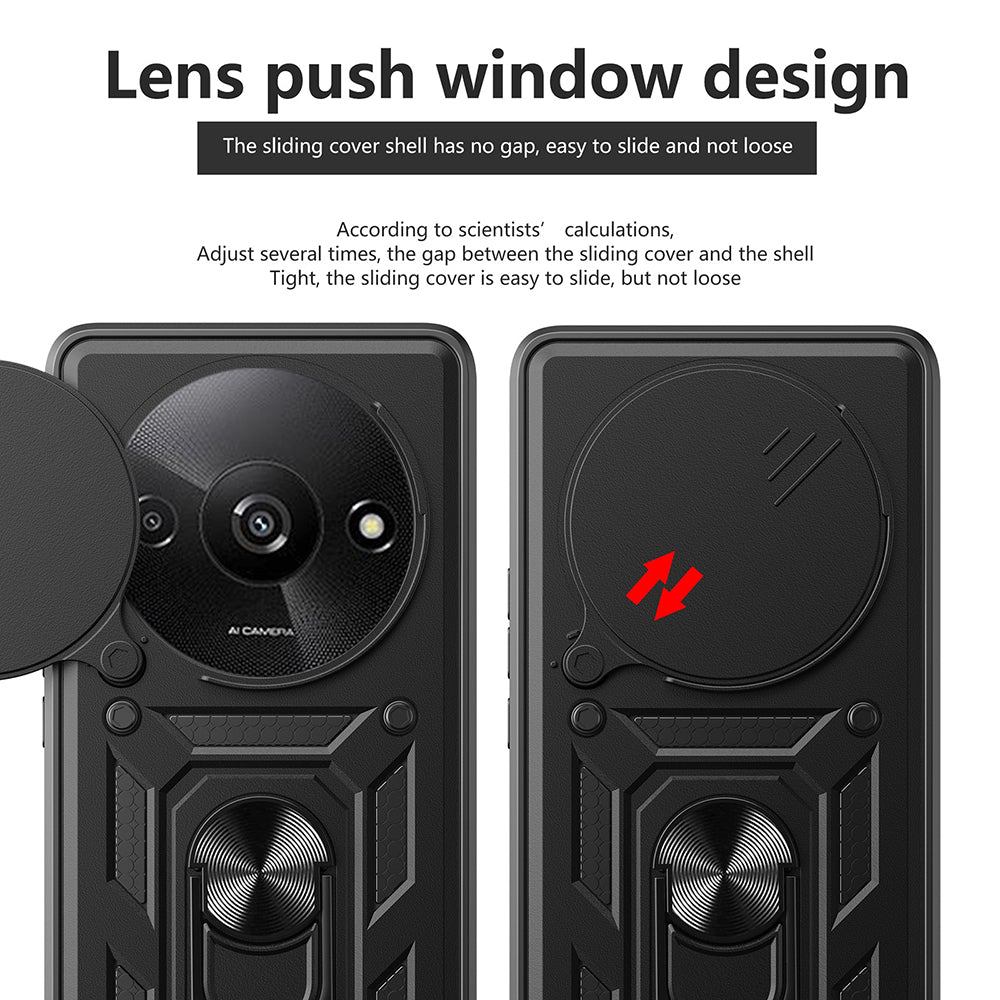 Custodia per Xiaomi Redmi A3x / A3, Techsuit, CamShield, Nera