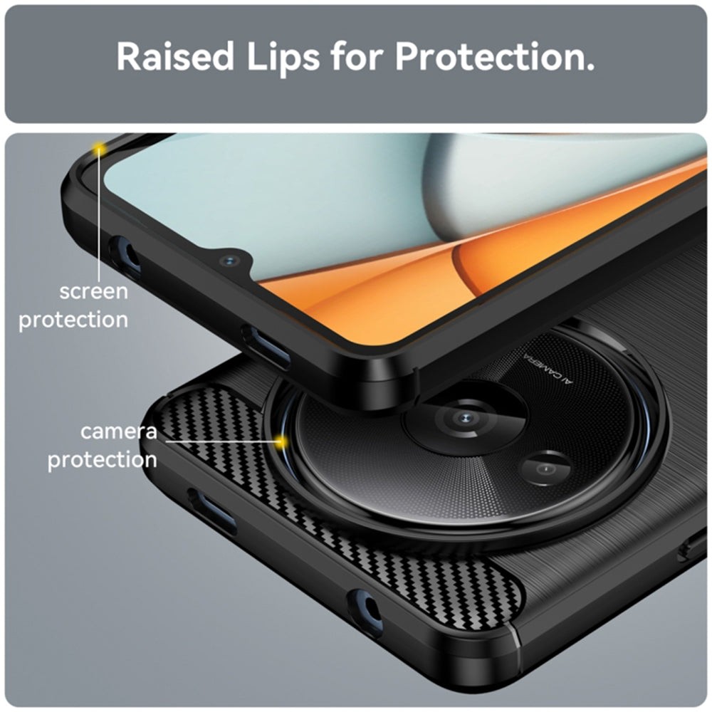 Custodia per Xiaomi Redmi A3x / A3, Techsuit, Carbonio, Nera