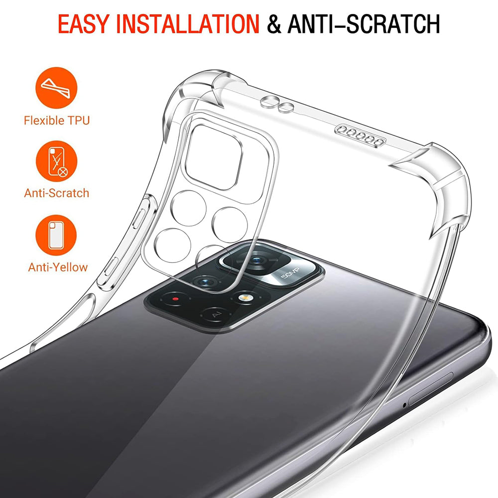 Custodia per Xiaomi Redmi Note 11S / Note 11, Techsuit, Shockproof Clear, Trasparente