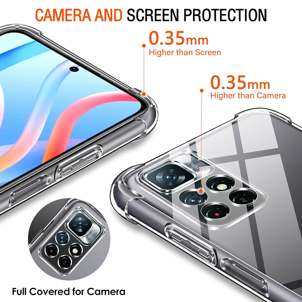 Custodia per Xiaomi Redmi Note 11S / Note 11, Techsuit, Shockproof Clear, Trasparente