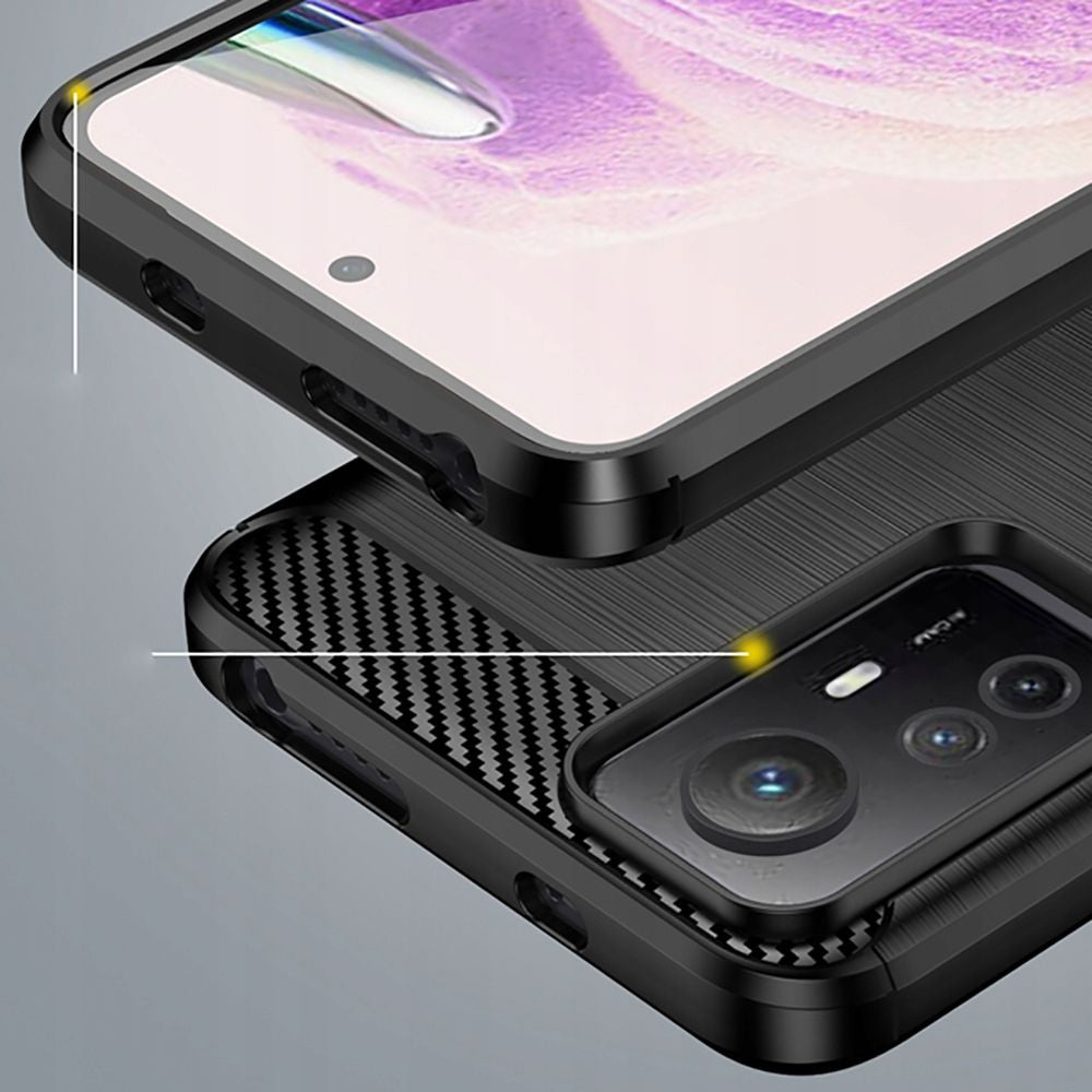 Custodia per Xiaomi Redmi Note 12S, Techsuit, Carbonio, Nera