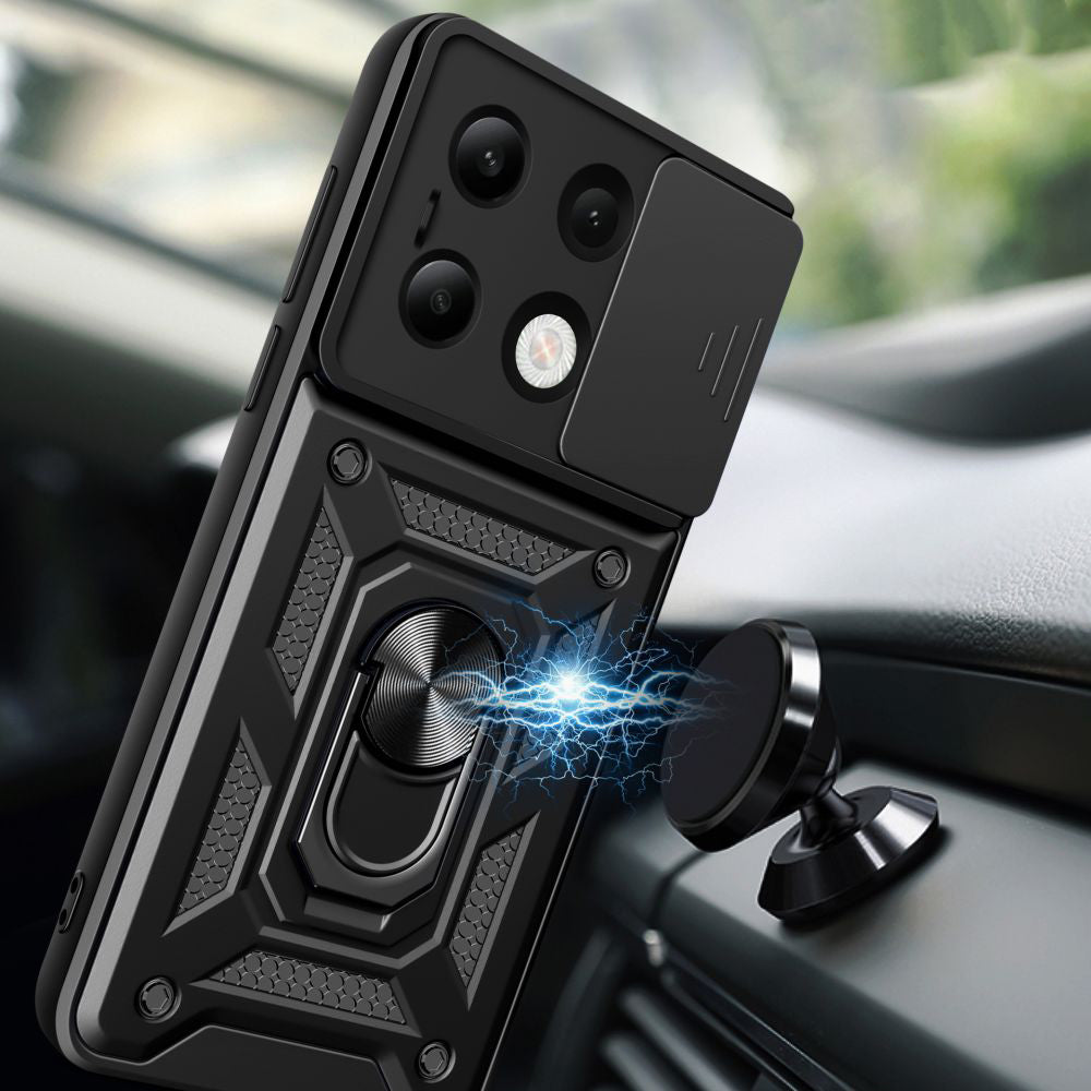 Custodia per Xiaomi Redmi Note 13 4G, Techsuit, CamShield, Nera