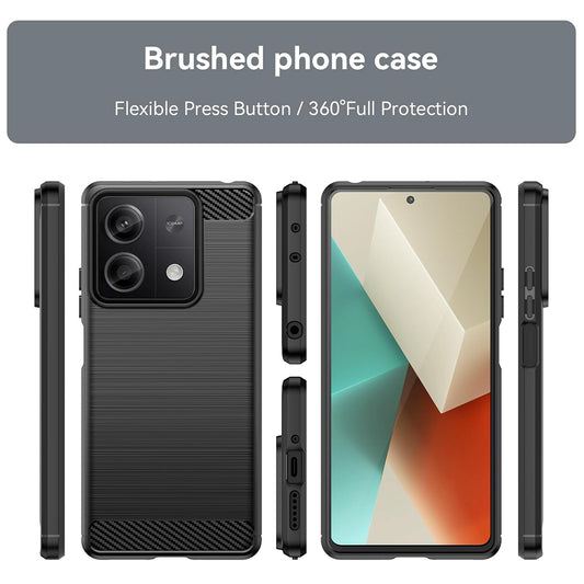 Custodia per Xiaomi Redmi Note 13 4G, Techsuit, Carbonio, Nera