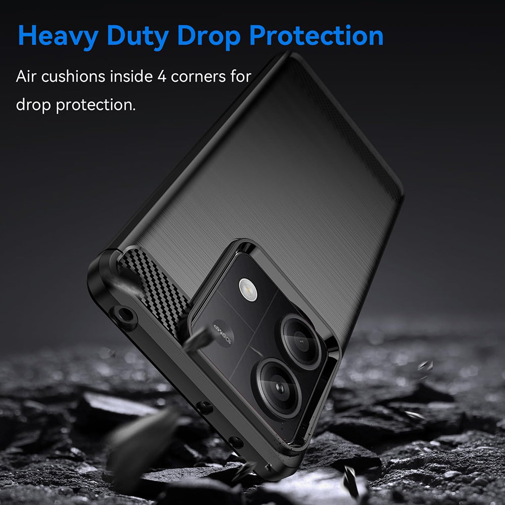 Custodia per Xiaomi Redmi Note 13 4G, Techsuit, Carbonio, Nera