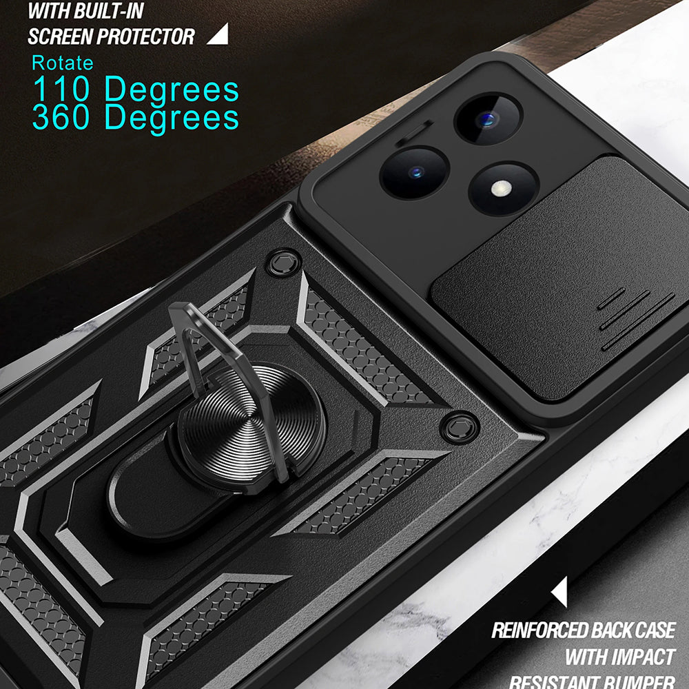 Custodia per Xiaomi Redmi Note 13 5G, Techsuit, CamShield, Nera