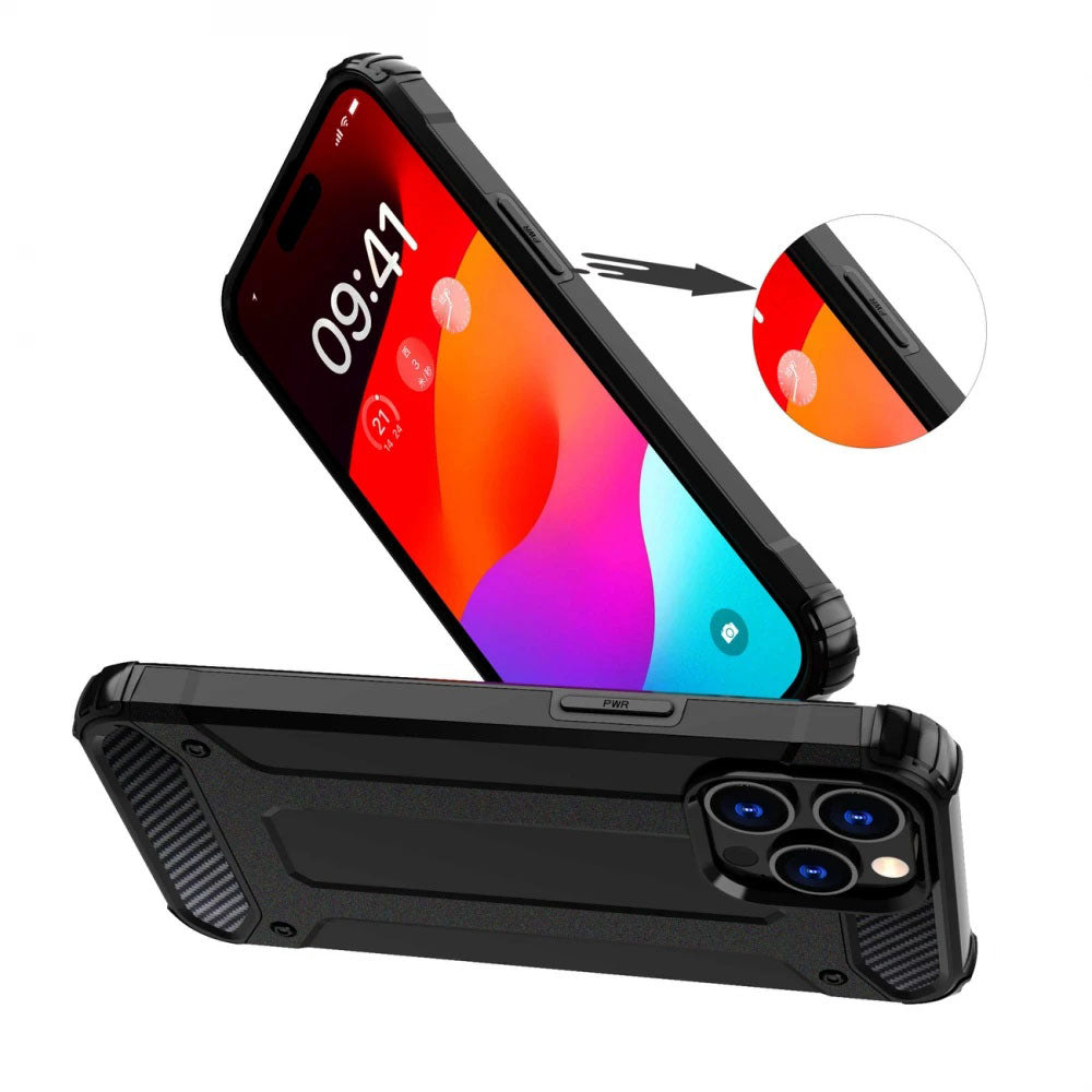 Custodia per Xiaomi Redmi Note 14 4G (Regionale), Techsuit, Hybrid Armor, Nera