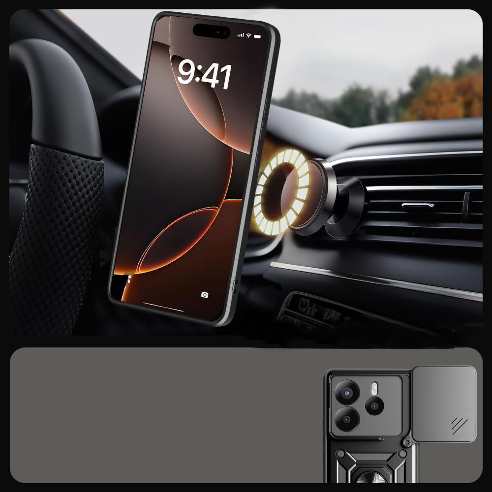 Custodia per Xiaomi Redmi Note 14 4G (Standard), Techsuit, CamShield, Nera