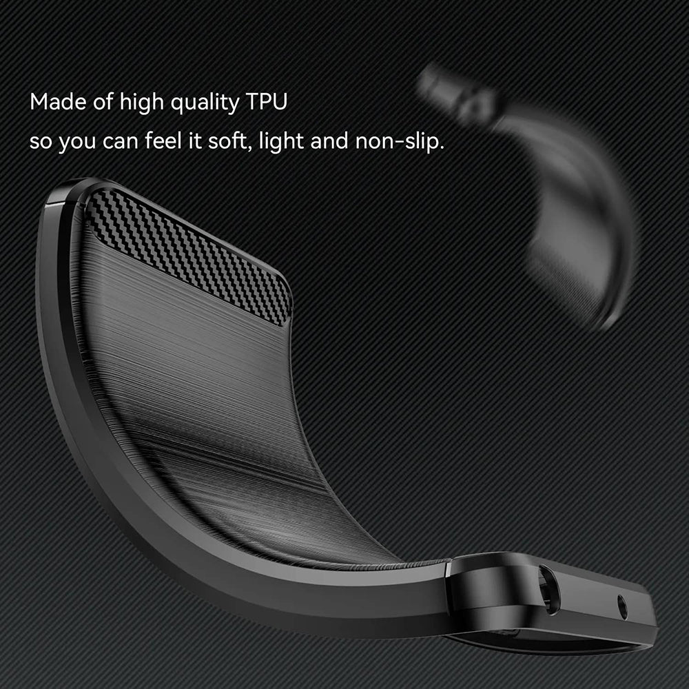 Custodia per Xiaomi Redmi Note 14 Pro 4G, Techsuit, Carbonio, Nera