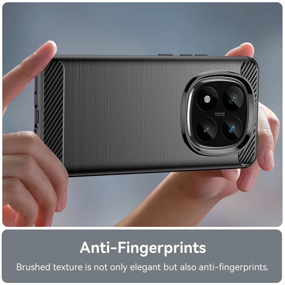 Custodia per Xiaomi Redmi Note 14 Pro 4G, Techsuit, Carbonio, Nera